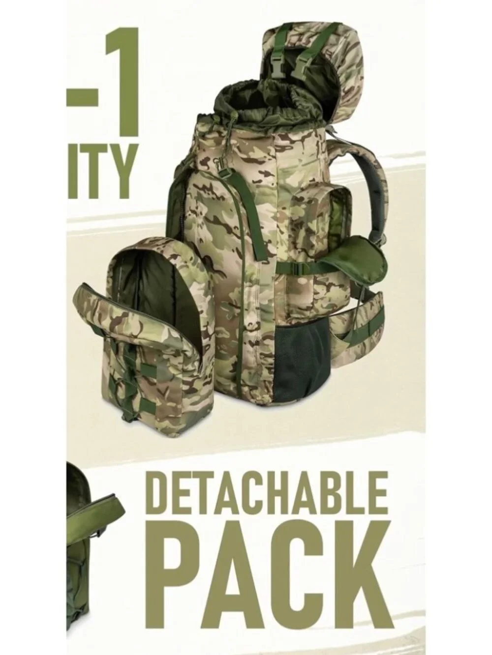 Boundless Performance 125L Rucksack Backpack for Men – Heavy Duty Metal Frame Ca